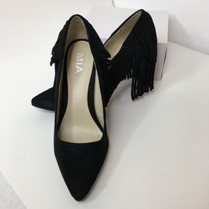 Mia Madalynn Fringe Suede Stiletto Heel